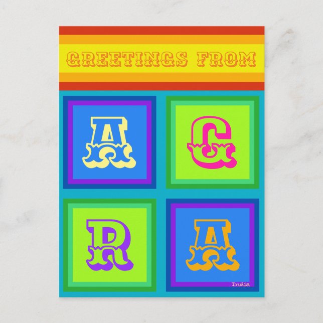 Agra India färglös semestervykort Helg Vykort (Framsida)