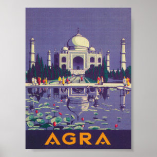 Agra India Vintage resor Poster