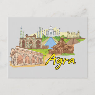 Agra, Indiens Berömd City Vykort