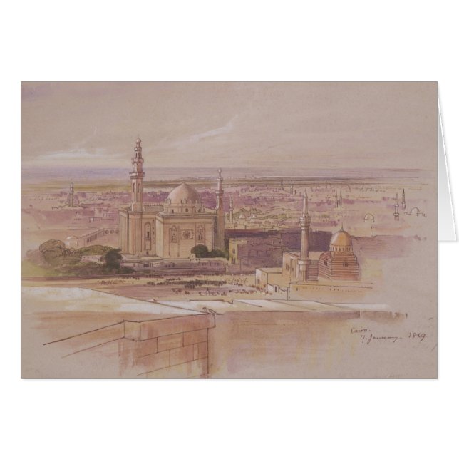 Agra moské, Cairo, 1849 Hälsningskort (Framsidan Horizontal)