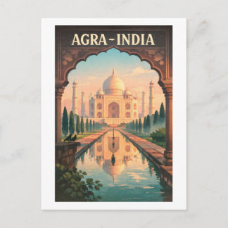 Agra stad, Indien retro-resa 2026 Vykort