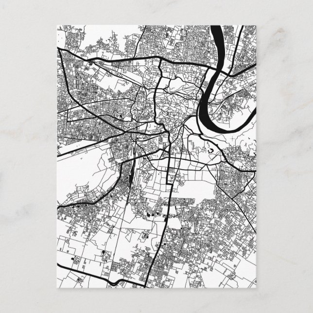Agra Uttar Pradesh City Map Vykort (Framsida)