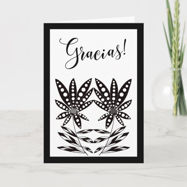 Agradecimiento Blommigt en Blanco y Negro - Gracia Kort (Framsida)