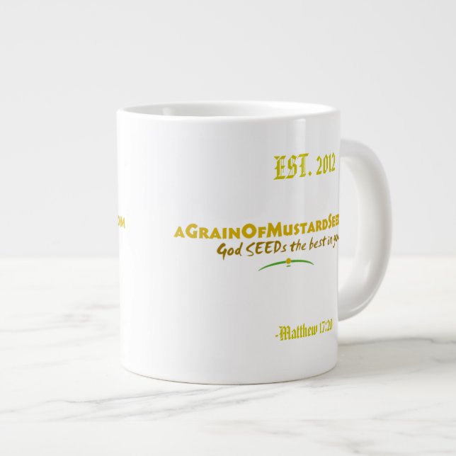 Agrainofmustardseed.com EST 2012 Jumbo Mugg (Framsida höger)
