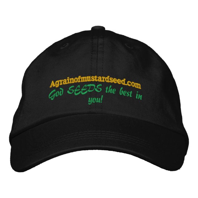 Agrainofmustardseed.com Logotyp Broderad Keps (Framsida)