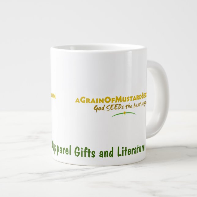 Agrainofmustardseed.com Logotyp Jumbo Mugg (Framsida höger)