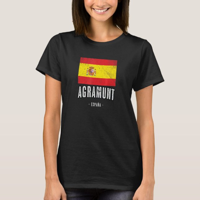 Agramunt Spain Es Flagga City Bandera Ropa T Shirt (Framsida)
