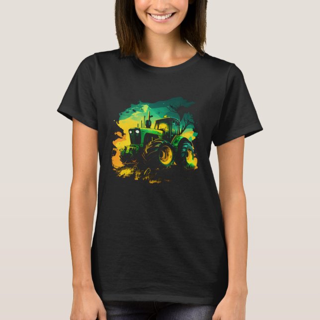 Agriculture farmers driving thick trekkers tractor t shirt (Framsida)