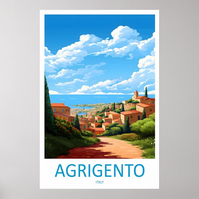 Agrigento Resor Affisch Vintage Skidor Nationalpar (Framsidan)