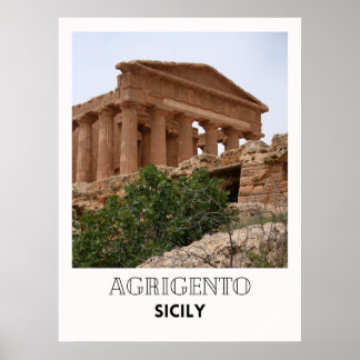 Agrigento Sicily Italien Travel Poster