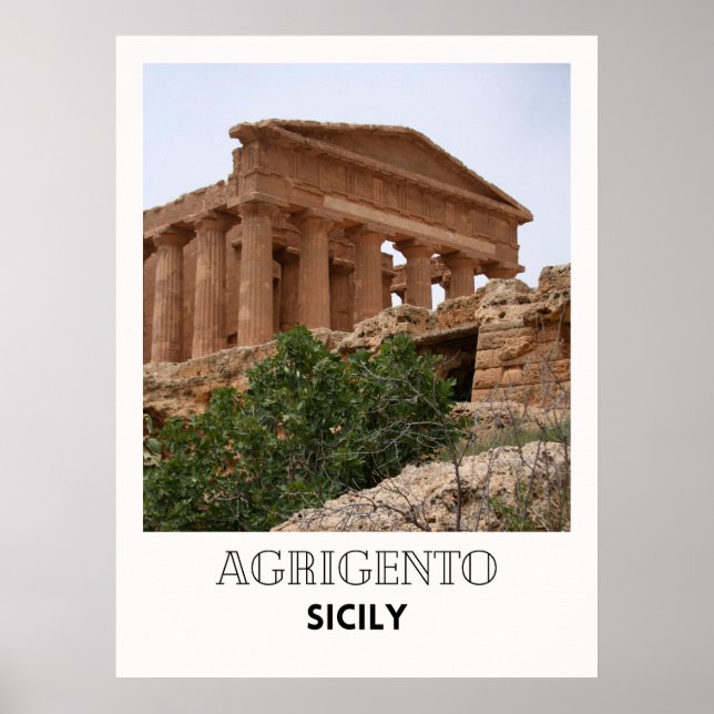 Agrigento Sicily Italien Travel Poster (Framsidan)