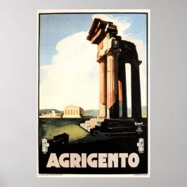 AGRIGENTO Sicily Valley of Temples Vintage Italy Poster