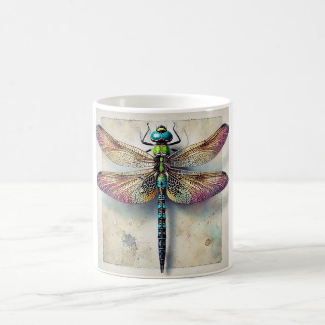 Agrionoptera Dragonfly 031124IREF217 - Watercolor Kaffemugg (Center)