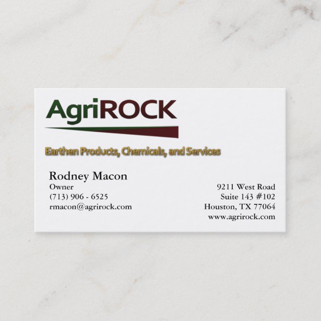 AgriRock visitkort (Framsida)