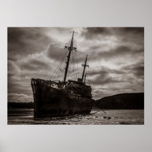 Aground frakt vid cabo san pablo strand poster