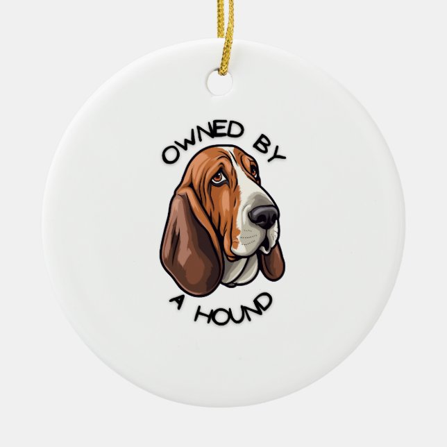 Ägs av någon Basset Hound Julgransprydnad Keramik (Framsidan)