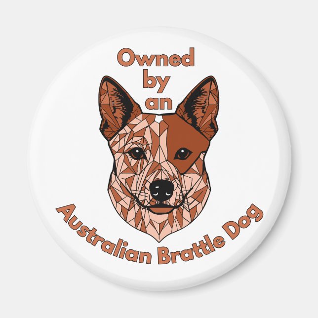 Ägt av en Brattle Hund (Red) Magnet (Framsidan)