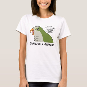 Ägt av en grön quaker t-shirt