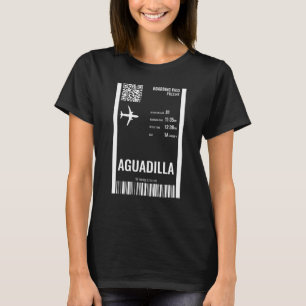 Aguadilla Puerto Rico Boarding Pass Airline Biljet T Shirt