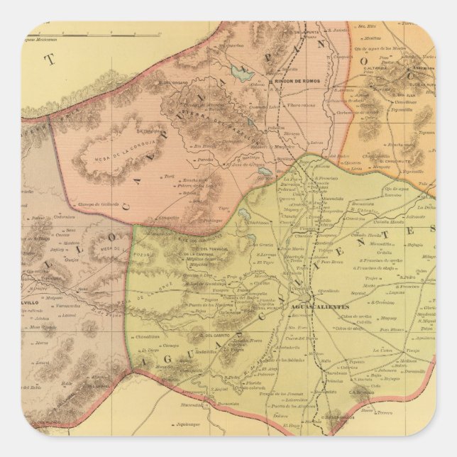 Aguascalientes Fyrkantigt Klistermärke (Framsida)