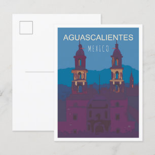 Aguascalientes Mexico Vintage resor Illustration Vykort