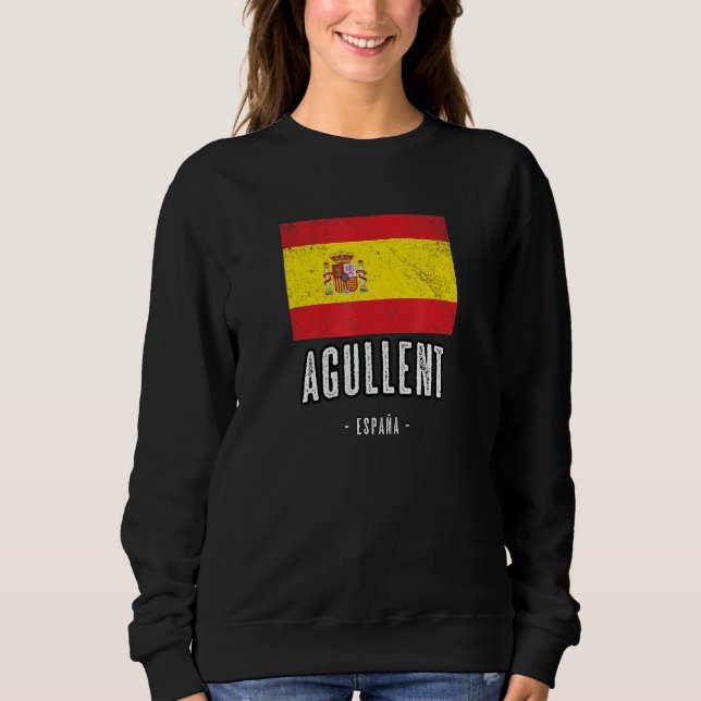 Agullent Spain Es Flagga City Bandera Ropa T Shirt (Framsida)