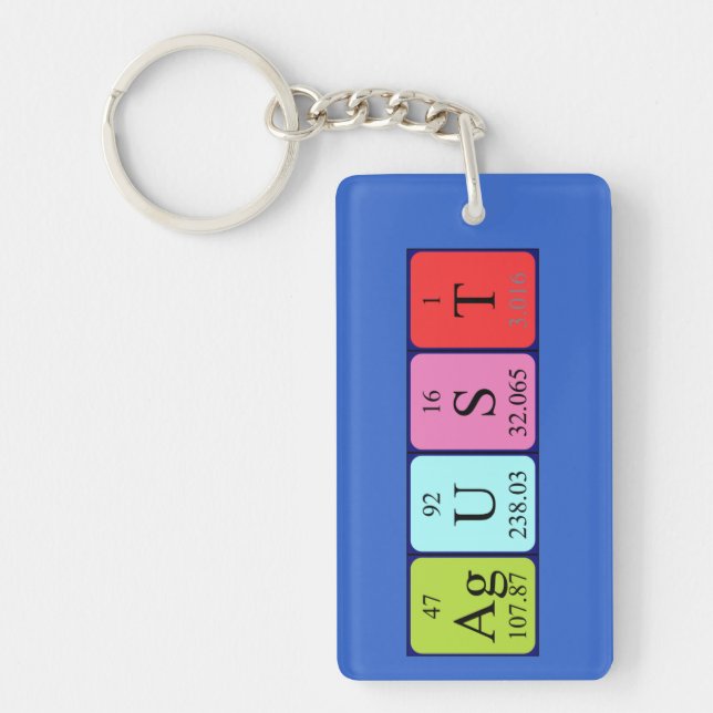Agust Periodisk nyckelring bord namn (Framsidan)