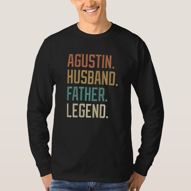 Agustin Husband Father Legend Father's Day Retro T Shirt (Framsida)