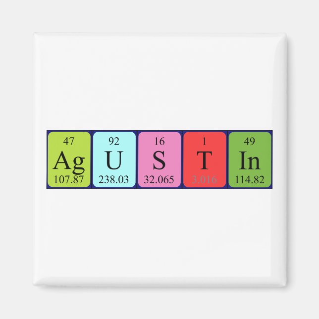Agustin Periodisk bord namn magnet (Framsidan)