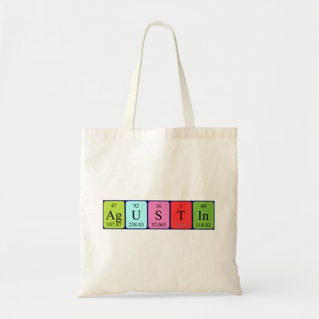 Agustin periodisk bord namn tote bag tygkasse (Framsidan)