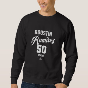 Agustin Ramirez 50 Miami Baseball Vintage MLBPA Lång Ärmad Tröja
