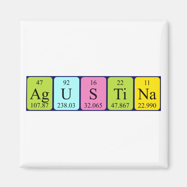 Agustina Periodisk bord namn magnet (Framsidan)