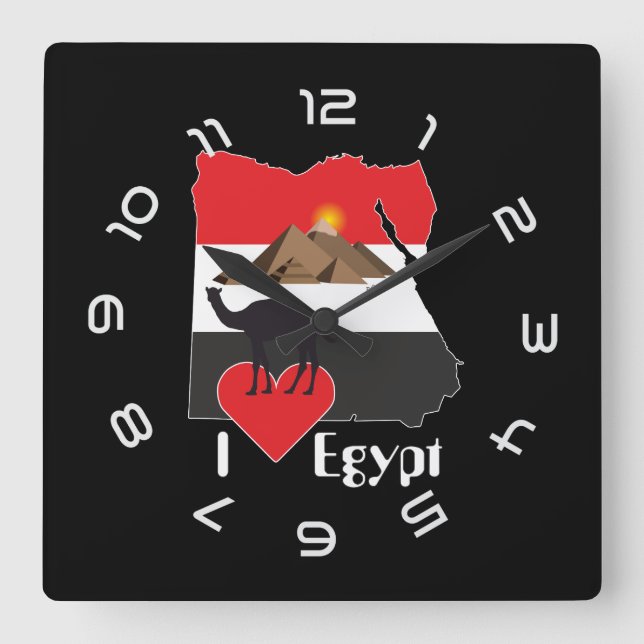 Ägypten - Egypten Uhr Fyrkantig Klocka (Framsida)
