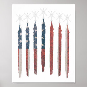 AH64 Apache Helicopter American Flagga Apache Squa Poster