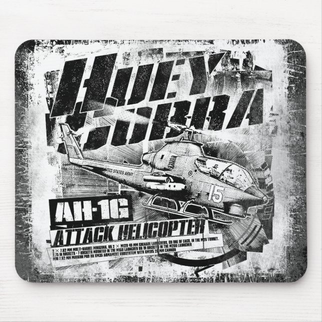 AH-1G HueyCobra Mouse Pad Mousepad Musmatta (Framsidan)