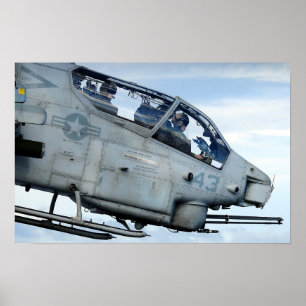 AH-1W Toppen Cobra Helicopter Poster