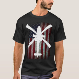 AH 64 Apache Airplane Färg Vintage Flagga T Shirt