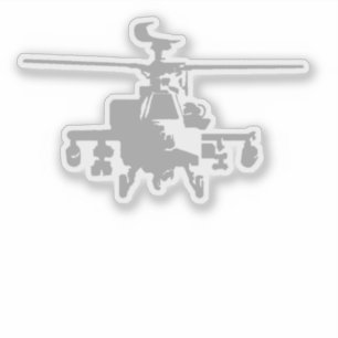 AH-64 Apache Frontal View Grått Sticker Klistermärken