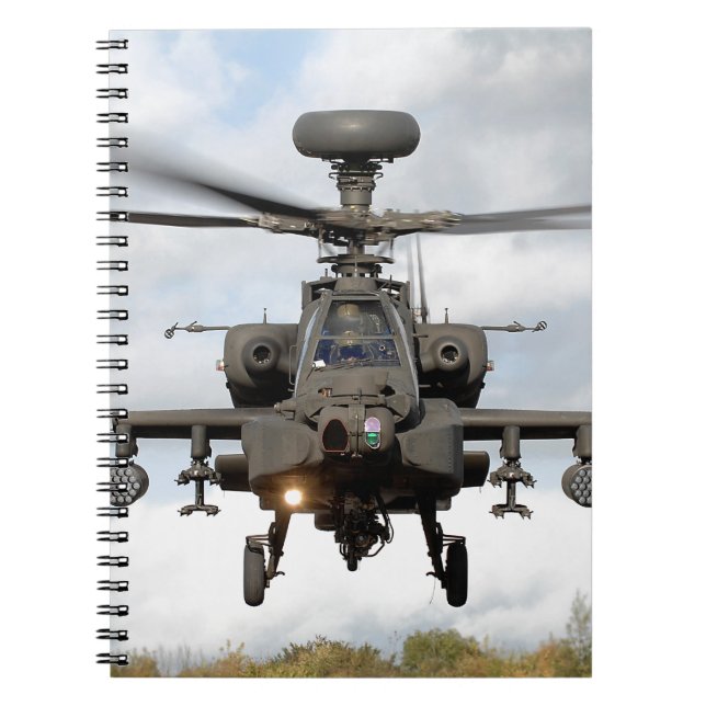 ah 64 apache longbow helocopter militär anteckningsbok (Framsidan)