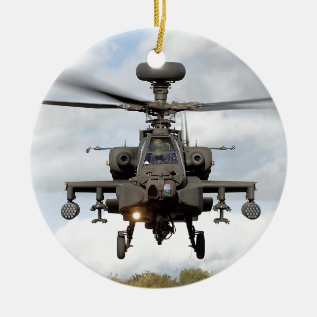 ah 64 apache longbow helocopter militär julgransprydnad keramik (Framsidan)