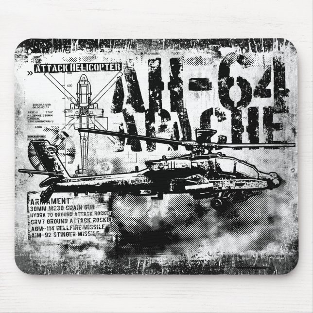 AH-64 Apache Mousepad Musmatta (Framsidan)