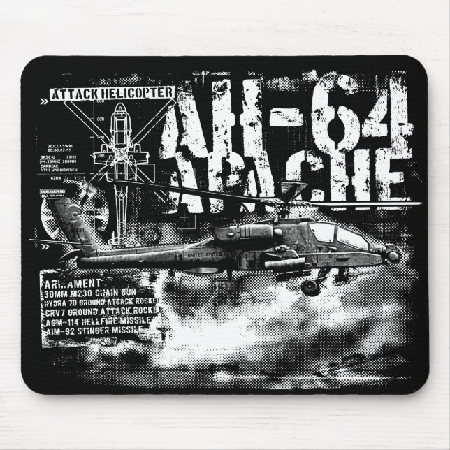 AH-64 Apache Mousepad Musmatta (Framsidan)