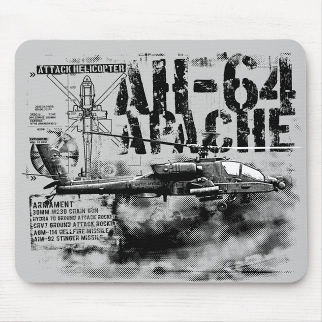 AH-64 Apache Mousepad Musmatta (Framsidan)