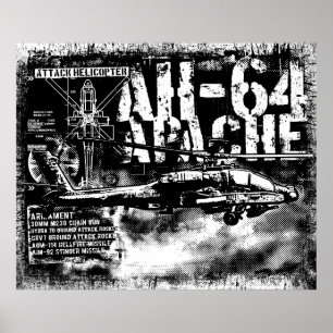AH-64 Apache-utskrift Poster