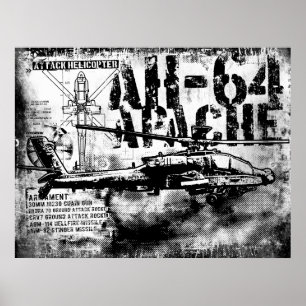 AH-64 Apache-utskrift Poster