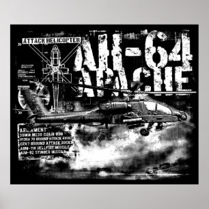 AH-64 Apache-utskrift Poster