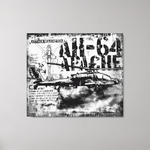 AH-64 Apache Wrapped Canvas