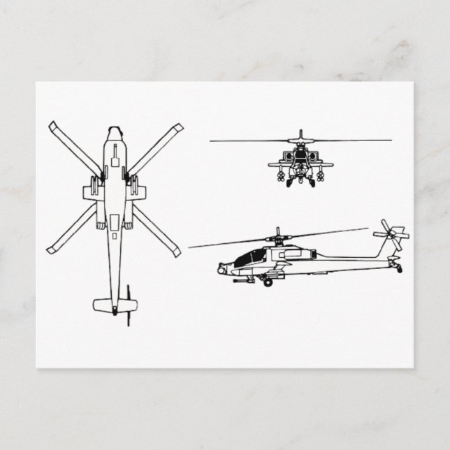 AH-64-modell Vykort (Framsida)