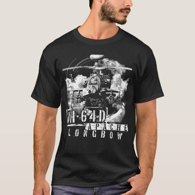AH-64D Apache Longbow T Shirt (Framsida)
