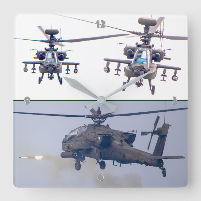 AH-64E APACHE GUARDIAN FYRKANTIG KLOCKA (Framsida)